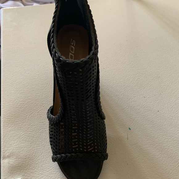 Braided Cut-out chunky heel sandals - Picture 4 of 7